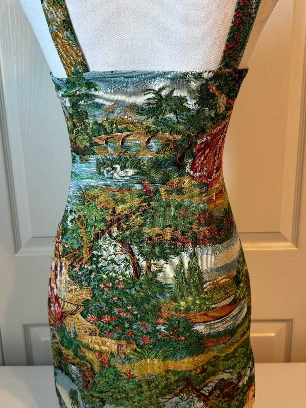 Cider Scenic Tapestry Mini Dress in Green Multi XSmall NWT - Picture 7 of 9
